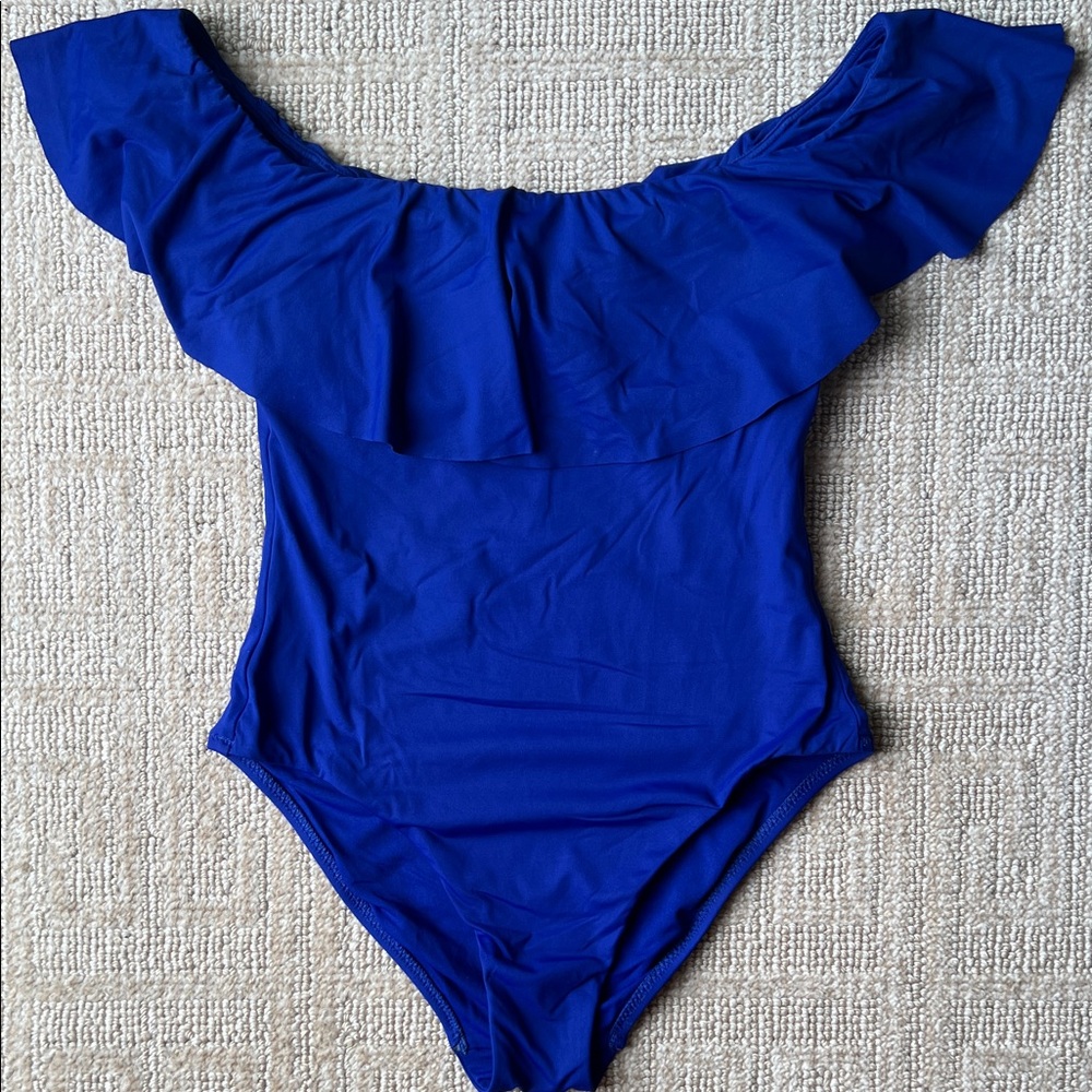 Trina Turk Off-Shoulder Ruffle Swimsuit